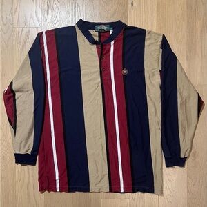 Vintage 90s GFC Trading Long Sleeve Multicolor Striped Large